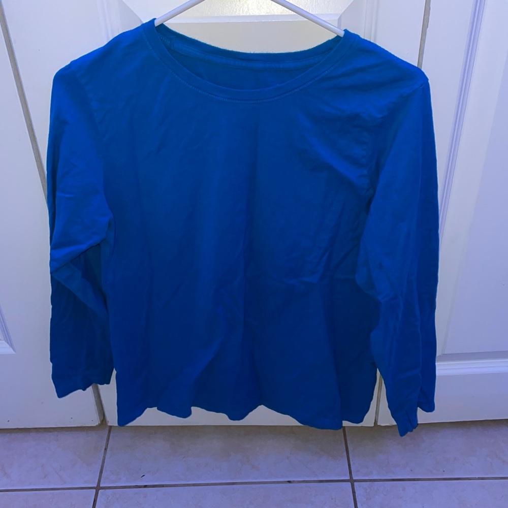 Hanes Women’s Turquoise Long Sleeve Crewneck Top (Large/Grande)